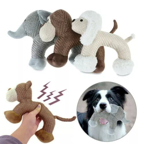 Jouet couineur en peluche éléphant